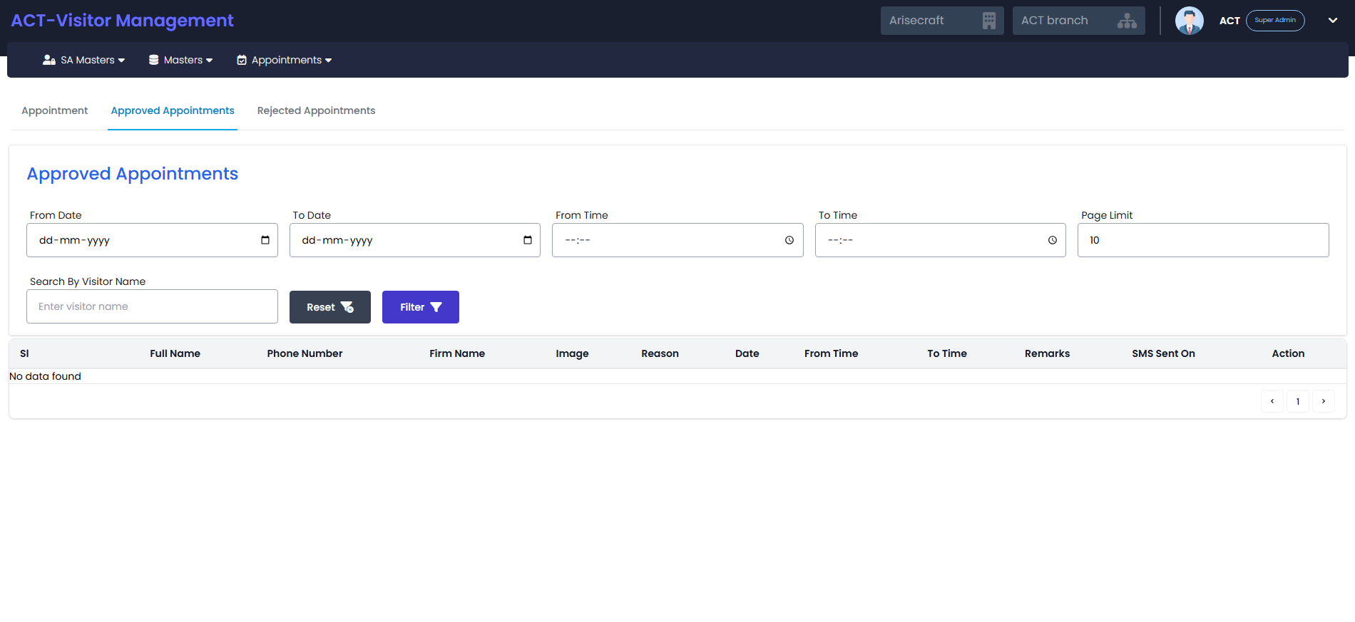 VMS Product Screenshot